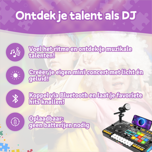 Set DJ pour enfants avec Bluetooth et microphone - Rechargeable