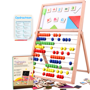 Cadre de comptage en bois avec 10 leçons de calcul